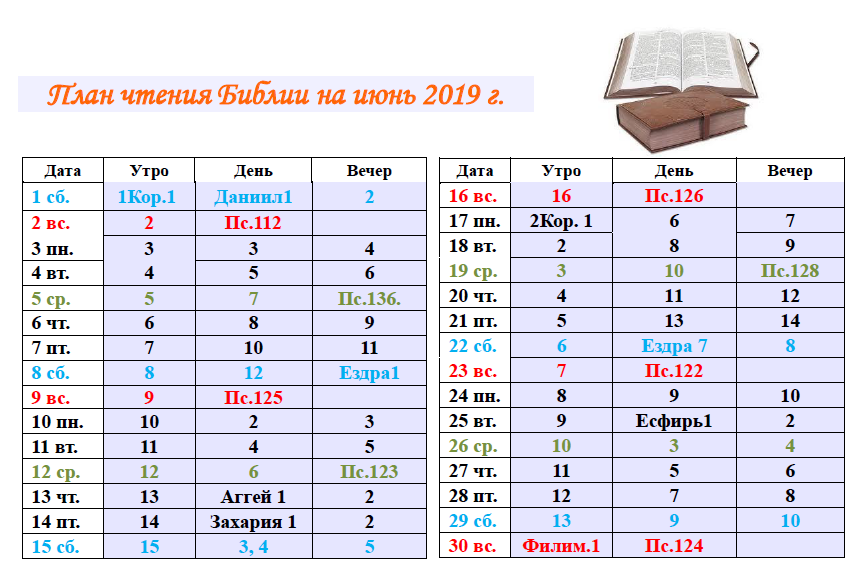 Изучаем Библию в июне 2019