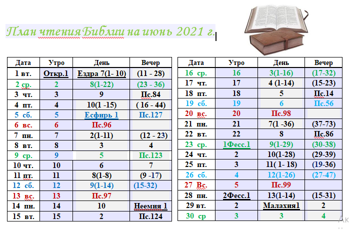 2021-06 Plan of reading the Bible